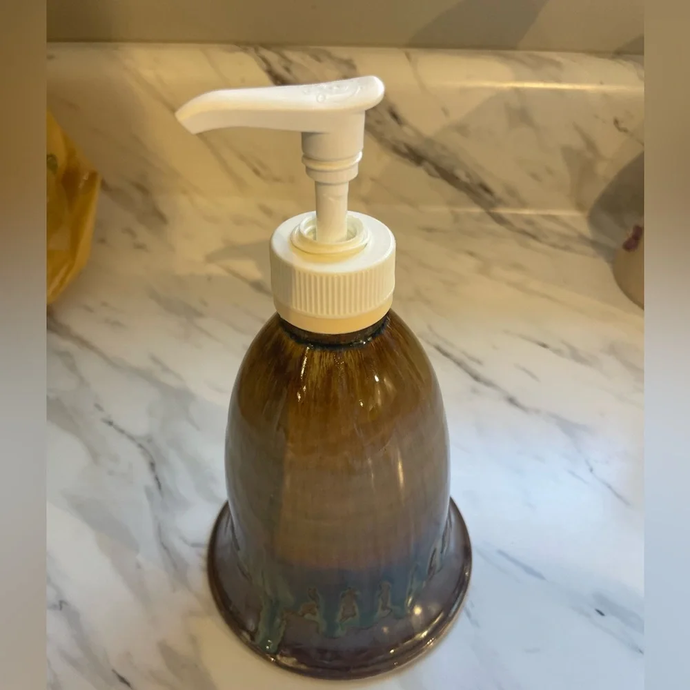Bill Campbell art studio signed soap/lotion dispenser